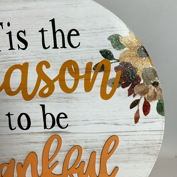 !! Sold !! Autumn Table Decor Pedestal Sign Tis The Season To be Thankful - Picture 11 of 16